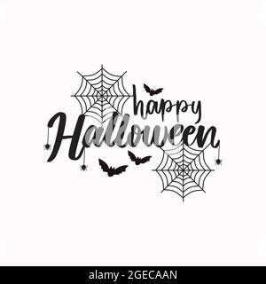 vettore halloween felice latta e ornamento della mano. halloween felice calligraphy disegno vettoriale Illustrazione Vettoriale