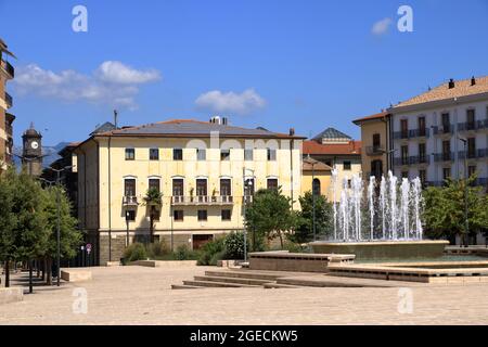 Luglio 10 2021 Avellino, Italia: Vista sulla città di Piazza Liberta Foto Stock