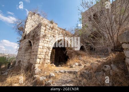 Israele, Gerusalemme, Lifta, deserta villaggio arabo nella periferia di Gerusalemme. La sua popolazione è stata condotta fuori (la Nakba) durante gli sforzi per alleviare la S Foto Stock