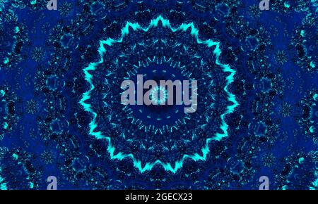 Sea Blue Seamless Nautical Ikat Pattern. Mosaico ceramico ripetuto. Banner Indigo. Infinito Blueish su sfondo bianco disegnato a mano Ikat. Acquerello Navy Foto Stock