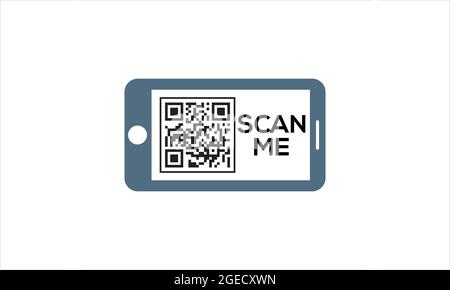 Icona Scan me del codice QR. Codice QR per app mobile, pagamento e telefono Illustrazione Vettoriale