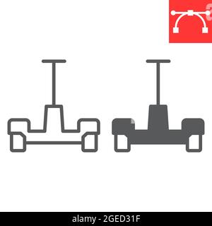 Linea di hoverboard e icona glifo Illustrazione Vettoriale