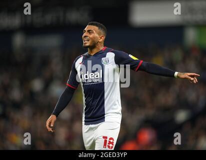 West Bromwich, Regno Unito. 18 agosto 2021. Karlan Grant of WBA durante la partita del campionato Sky Bet tra West Bromwich Albion e Sheffield si sono Uniti a Hawthorns, West Bromwich, Inghilterra, il 18 agosto 2021. Foto di Andy Rowland. Credit: Prime Media Images/Alamy Live News Foto Stock