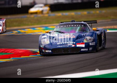 46 Macari Joe (gbr), Maserati MC12 GT1, azione durante le 2021 Endurance Racing Legends sul circuito des 24 Heures du Mans, dal 18 al 21 agosto 2021 a le Mans, Francia - Foto Joao Filipe/DPPI Foto Stock