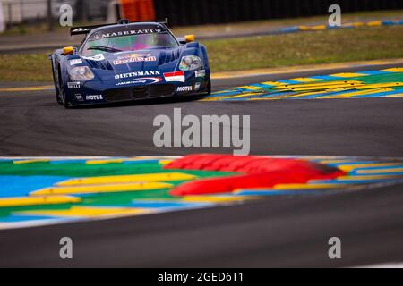 46 Macari Joe (gbr), Maserati MC12 GT1, azione durante le 2021 Endurance Racing Legends sul circuito des 24 Heures du Mans, dal 18 al 21 agosto 2021 a le Mans, Francia - Foto Joao Filipe/DPPI Foto Stock