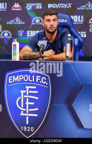 Empoli, Italia. 19 agosto 2021. Patrick Cutrone (Empoli) Durante Presentazione Patrick Cutrone nuovo concerto Empoli FC, Altro in Empoli, Italia, 19 agosto 2021 Credit: Independent Photo Agency/Alamy Live News Foto Stock