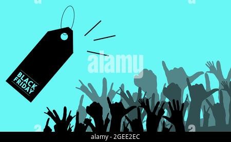 promozione black friday e banner sconto Foto Stock