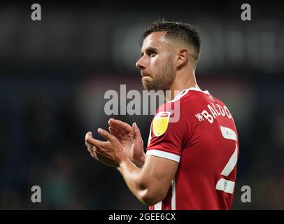 West Bromwich, Regno Unito. 18 agosto 2021. George Baldock di Sheffield si è Unito a tempo pieno durante la partita del campionato Sky Bet tra West Bromwich Albion e Sheffield si sono Uniti a Hawthorns, West Bromwich, Inghilterra, il 18 agosto 2021. Foto di Andy Rowland. Credit: Prime Media Images/Alamy Live News Foto Stock