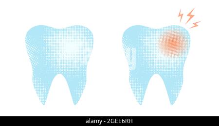 Serie vettoriale emblemi del dente in stile retrò. Vector vintage icone dei denti. Illustrazione Vettoriale