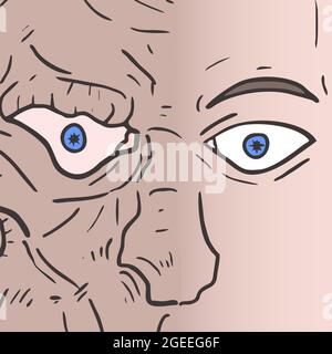 Mostro faccia uomo Illustrazione Vettoriale