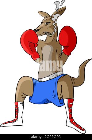 Boxing Kangaroo Illustrazione Vettoriale