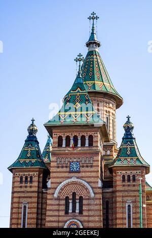 La Cattedrale Ortodossa di Timisioara si trova nell'area centrale della città Foto Stock