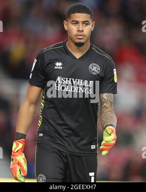 MIDDLESBROUGH, REGNO UNITO. 18 AGOSTO Queens Park Rangers' Seny Dieng durante la partita del campionato Sky Bet tra Middlesbrough e Queens Park Rangers al Riverside Stadium di Middlesbrough mercoledì 18 agosto 2021. (Credit: Mark Fletcher | MI News) Credit: MI News & Sport /Alamy Live News Foto Stock