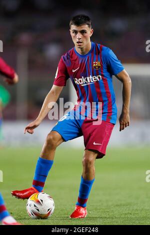 Barcellona, Spagna. Credito: D. 15 agosto 2021. Pedri (Barcellona) Calcio : la Liga Santander in spagnolo si è fatto un incontro tra il FC Barcelona 4-2 Real Sociedad allo stadio Camp Nou di Barcellona, Spagna. Credit: D .Nakashima/AFLO/Alamy Live News Foto Stock