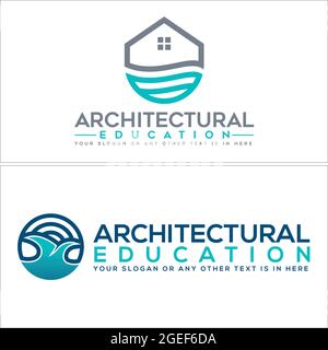 Architectural Real Estate Business Government Education logo design Illustrazione Vettoriale