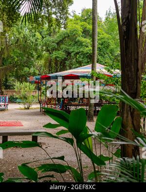 Parco pubblico urbano, noto come campo de São Bento, chiuso e senza persone a causa del blocco decretato durante la pandemia COVID-19 Foto Stock