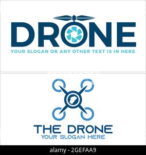 Immagine vettoriale del logo dell'icona del drone Illustrazione Vettoriale