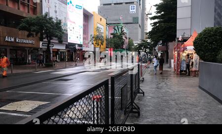 Area commerciale di Siam Square durante la Soft Opening dopo il primo blocco Pandemic Foto Stock