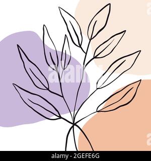 illustrazione semplice di foglia tropicale Illustrazione Vettoriale