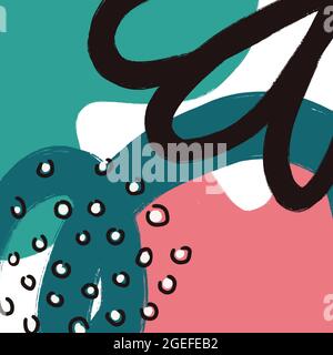 dipinto a mano di design d'arte floreale Illustrazione Vettoriale