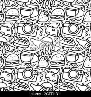 scarabocchi senza giunture di elementi da picnic Illustrazione Vettoriale