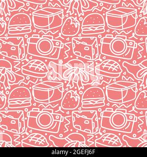 scarabocchi senza giunture di elementi da picnic Illustrazione Vettoriale