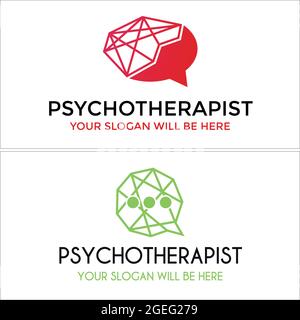 Psychotherapist salute mentale disegno logo Illustrazione Vettoriale