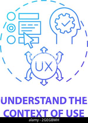 Comprendere l'icona del concetto di contesto di utilizzo Illustrazione Vettoriale
