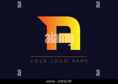 Lettera iniziale CARATTERE A con icona del colore sfumato disegno del logo Illustrazione Vettoriale