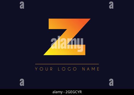 Disegno del logo con l'icona del colore sfumato carattere Z lettera iniziale Illustrazione Vettoriale