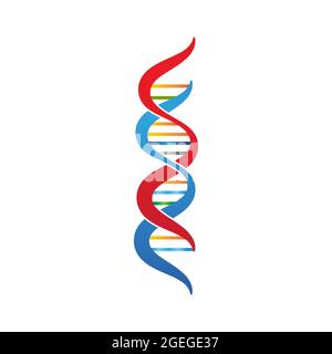 Modello di illustrazione del disegno dell'icona del vettore DNA medico Foto Stock