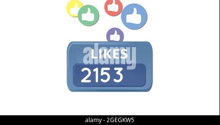Colorato come icone e piace contatore 4k Foto Stock