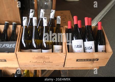 Copenaghen, Danimarca., 20 agosto 2021, /Vinveto enoteca estbished 2015 at glasshellernere Tov in danish capital Coenhagen. (Foto..Francis Joseph Foto Stock