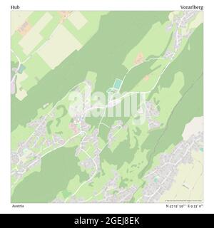 Hub, Austria, Vorarlberg, N 47 13' 59'', e 9 33' 0''', mappa, mappa senza tempo pubblicata nel 2021. Viaggiatori, esploratori e avventurieri come Florence Nightingale, David Livingstone, Ernest Shackleton, Lewis and Clark e Sherlock Holmes si sono affidati alle mappe per pianificare i viaggi verso gli angoli più remoti del mondo, Timeless Maps sta mappando la maggior parte delle località del mondo, mostrando il successo di grandi sogni Foto Stock