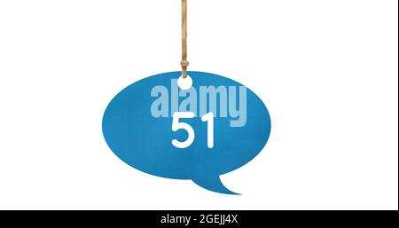 Numero in chat blu buble 4k Foto Stock