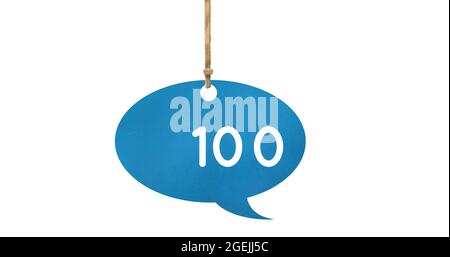 Numero in chat blu buble 4k Foto Stock