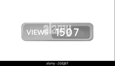 Riquadro grigio con numero di visualizzazioni 4k Foto Stock