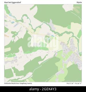 HART bei Eggersdorf, Politischer Bezirk Graz-Umgebung, Austria, Stiria, N 47 7' 59'', e 15 34' 0''', mappa, Mappa senza tempo pubblicata nel 2021. Viaggiatori, esploratori e avventurieri come Florence Nightingale, David Livingstone, Ernest Shackleton, Lewis and Clark e Sherlock Holmes si sono affidati alle mappe per pianificare i viaggi verso gli angoli più remoti del mondo, Timeless Maps sta mappando la maggior parte delle località del mondo, mostrando il successo di grandi sogni Foto Stock