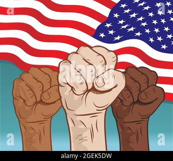 Memorial Day. Sfondo con bandiera americana e stelle. Illustrazione vettoriale . Illustrazione Vettoriale