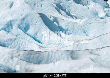 Strati di formazioni di ghiaccio del ghiacciaio Perito Moreno Foto Stock