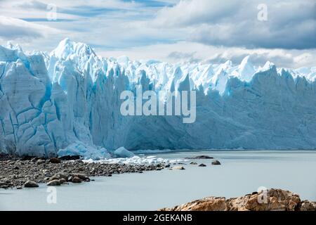 Strati di ghiaccio del ghiacciaio Perito Moreno Foto Stock