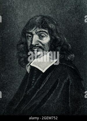 René Descartes (1596-1650) fu un matematico creativo francese, un importante pensatore scientifico, e un metafisico originale. Frans Hals (c.. 1580-1666) è stato un pittore olandese dell'Età dell'Oro, particolarmente famoso per la ritrattistica. Foto Stock