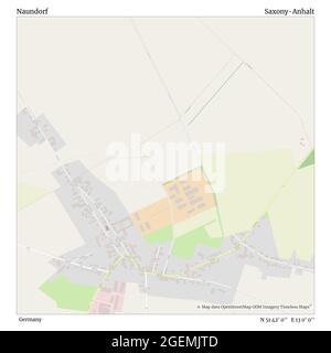 Naundorf, Germania, Sassonia-Anhalt, N 51 42' 0'', e 13 0' 0''', mappa, mappa senza tempo pubblicata nel 2021. Viaggiatori, esploratori e avventurieri come Florence Nightingale, David Livingstone, Ernest Shackleton, Lewis and Clark e Sherlock Holmes si sono affidati alle mappe per pianificare i viaggi verso gli angoli più remoti del mondo, Timeless Maps sta mappando la maggior parte delle località del mondo, mostrando il successo di grandi sogni Foto Stock