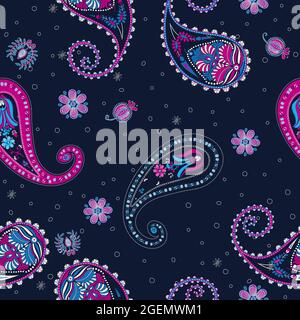 Piccolo motivo vettoriale floreale paisley Illustrazione Vettoriale