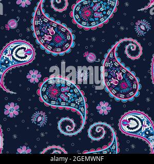 Piccolo motivo vettoriale floreale paisley Illustrazione Vettoriale