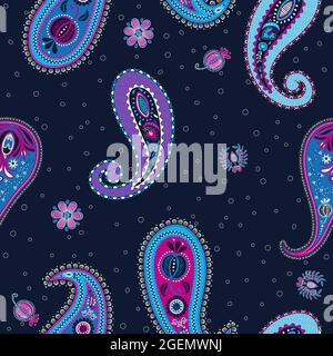 Piccolo motivo vettoriale floreale paisley Illustrazione Vettoriale