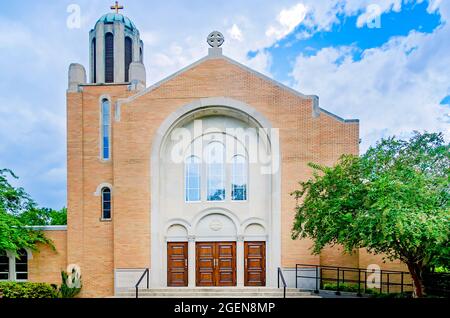 Annunciazione Cattedrale Greco-Ortodossa è raffigurata, 14 agosto 2021, a Mobile, Alabama. La chiesa, situata su Ann Street, ha tenuto la sua prima messa nel 1912. Foto Stock