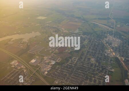 Vista aerea della città di El Reno in Oklahoma Foto Stock