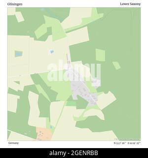 Glüsingen, Germania, bassa Sassonia, N 53 7' 26'', e 10 19' 27'', mappa, mappa senza tempo pubblicata nel 2021. Viaggiatori, esploratori e avventurieri come Florence Nightingale, David Livingstone, Ernest Shackleton, Lewis and Clark e Sherlock Holmes si sono affidati alle mappe per pianificare i viaggi verso gli angoli più remoti del mondo, Timeless Maps sta mappando la maggior parte delle località del mondo, mostrando il successo di grandi sogni Foto Stock