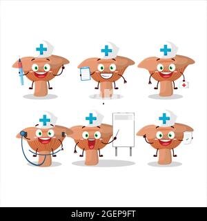 Medico professione emoticon con niscale cartoon carattere. Illustrazione vettoriale Illustrazione Vettoriale